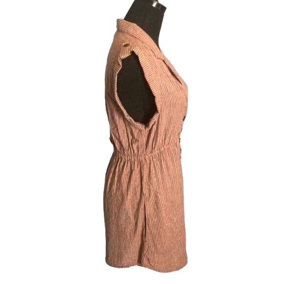 BKE Tunic Peach Striped Cotton Size Medium - Picture 3 of 8